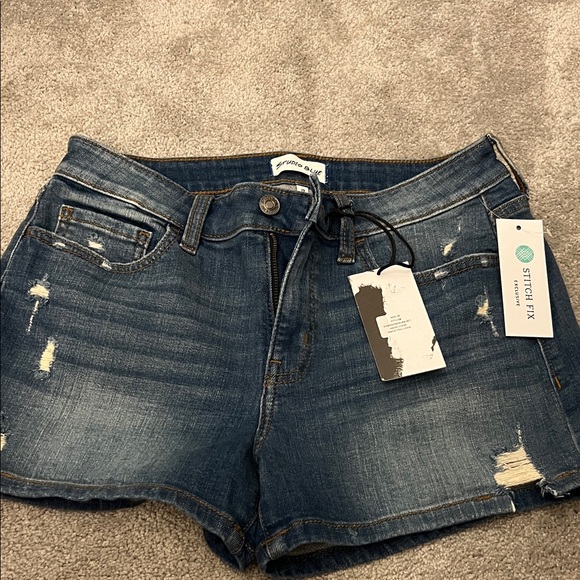 Studio blue Distressed Denim Shorts - Picture 1 of 4